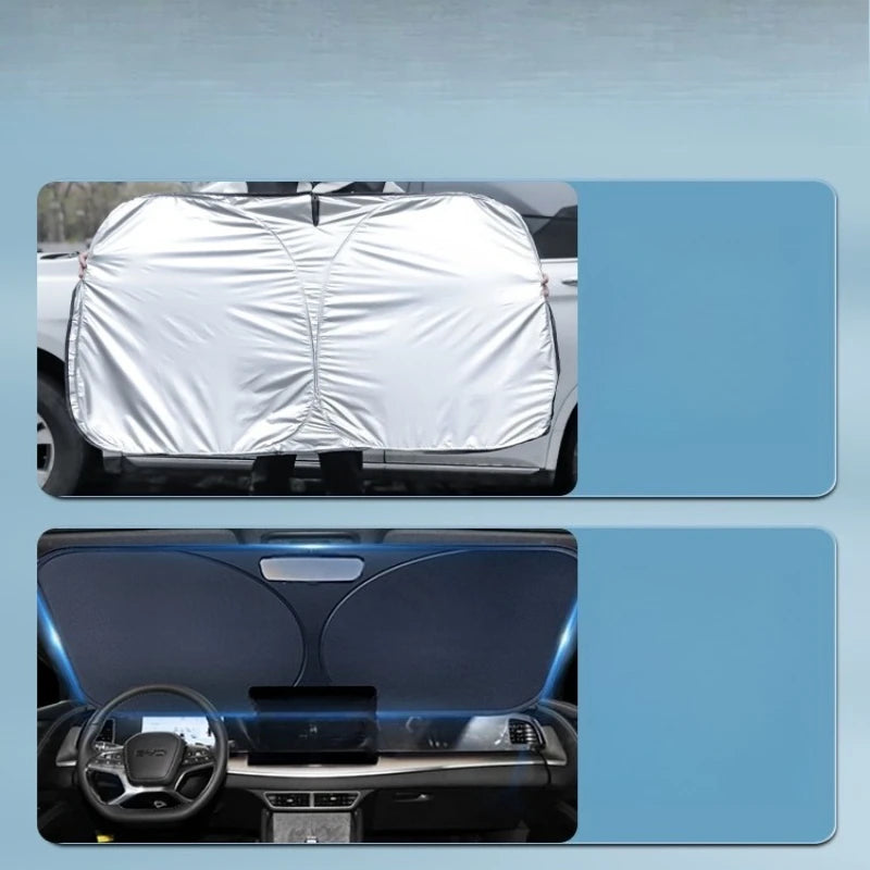 For BYD Atto 2 Yuan UP Car Windshield Sun Shade Blocks UV Ray Reflector Auto Window Visor Shield Cover Foldable Parasol 1 Piece