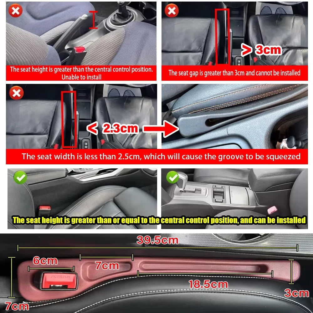2PCS Universal Car Seat Gap Plug Strip Leak Proof Side Seam Gap Filler Storage Organizer Interior Decoration